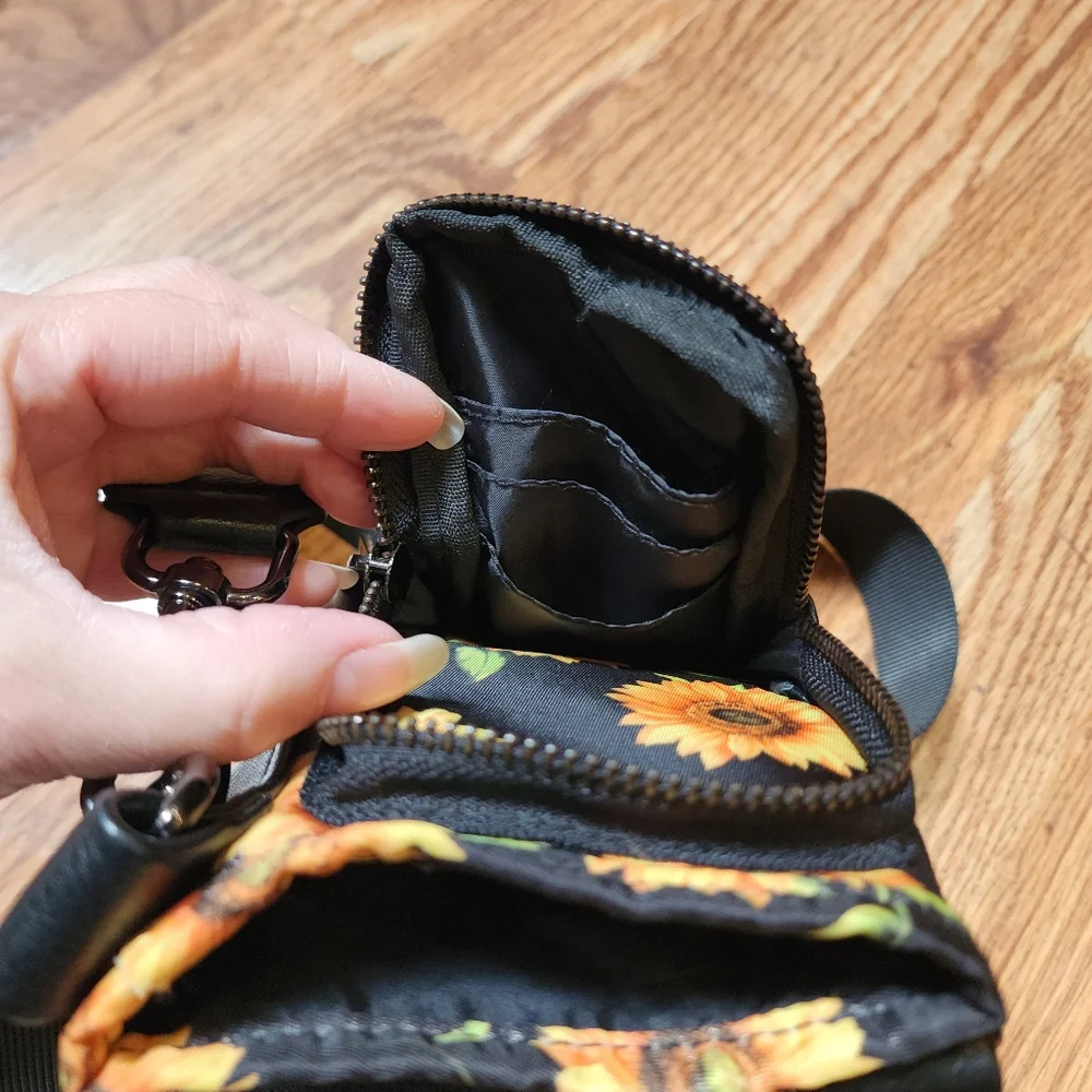 Crossbody Sunflower Water Bottle Bag Phone Holder Wallet Combo